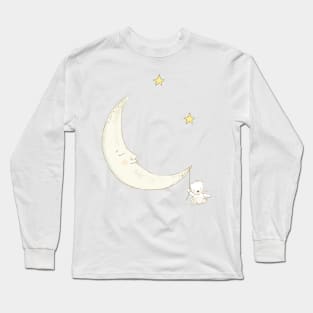 A bears trip to the moon Long Sleeve T-Shirt